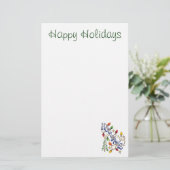 Kute Kerstmis, lampjes en sterren met feestelijke  Briefpapier (Staand voorkant)