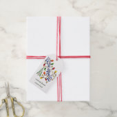 Kute Kerstmis, lampjes en sterren met feestelijke  Cadeaulabel (Met Touw)