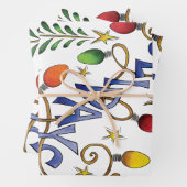 Kute Kerstmis, lampjes en sterren met feestelijke  Inpakpapier Vel (In situ)