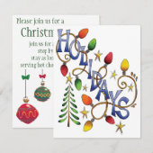 Kute Kerstmis, lampjes en sterren met feestelijke Kaart (Voorkant / Achterkant)