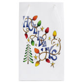 Kute Kerstmis, lampjes en sterren met feestelijke  Klein Cadeauzakje (Achterkant)