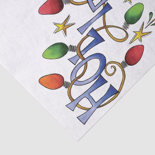 Kute Kerstmis, lampjes en sterren met feestelijke  Tissuepapier (Detail)