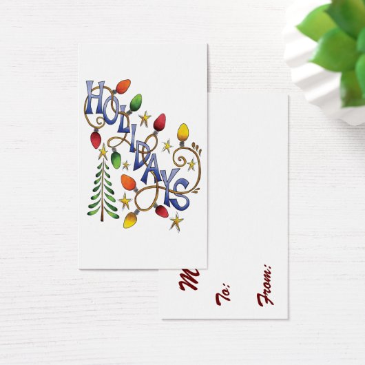 Kute Kerstmis, lampjes en sterren met feestelijke Visitekaartje (Bureau)