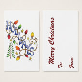 Kute Kerstmis, lampjes en sterren met feestelijke Visitekaartje (Voorkant /achterkant)