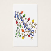 Kute Kerstmis, lampjes en sterren met feestelijke  Visitekaartje (Voorkant)