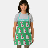 Kute Kerstmis Llama in Green Persoonlijk Schort (Insitu)