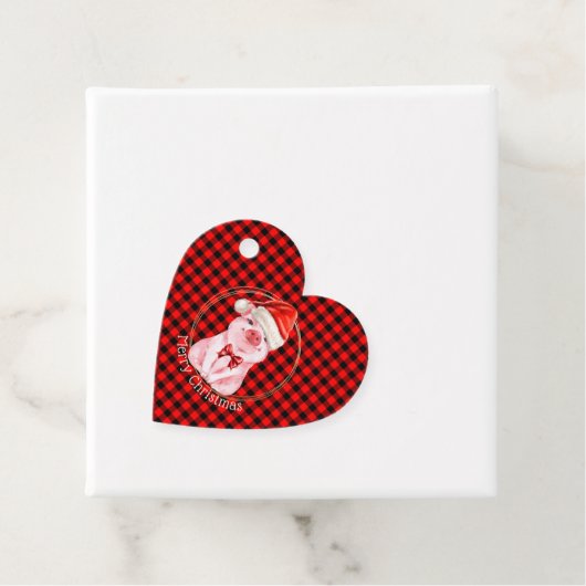 Kute kerstmis met Buffalo Pset Red Funny Bedankjes Labels (In situ)