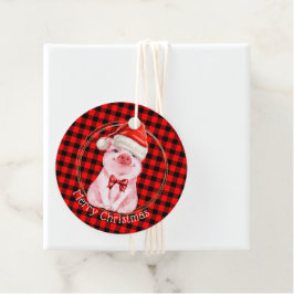 Kute kerstmis met Buffalo Pset Red Funny Bedankjes Labels