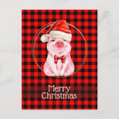 Kute kerstmis met Buffalo Pset Red Funny Feestdagenkaart (Voorkant)