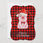 Kute kerstmis met Buffalo Pset Red Funny Ho Feestdagenkaart (Voorkant)