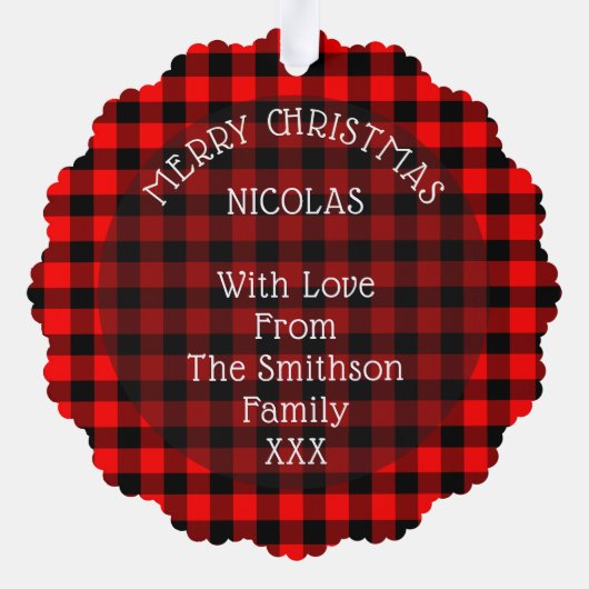 Kute kerstmis met Buffalo Pset Red Funny Ornament Kaart (Achterkant)