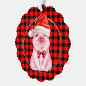 Kute kerstmis met Buffalo Pset Red Funny Ornament Kaart (Links)
