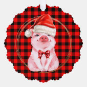 Kute kerstmis met Buffalo Pset Red Funny Ornament Kaart (Voorkant)