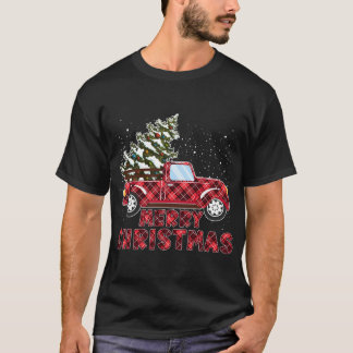 Kute Kerstmis met Buffalo Red Truck met Christus T-shirt