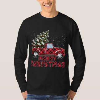 Kute Kerstmis met Buffalo Red Truck met Christus T-shirt