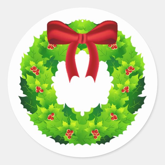 Kute kerstmis met rode lint Sticker (Voorkant)