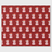 Kute kerstmis met Stripes Red Quirky Funny Cadeaupapier (Vlak)