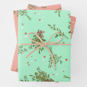 Kute Kerstmis Mistletoe Kissing Xmas Variant Inpakpapier Vel (In situ)