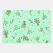 Kute Kerstmis Mistletoe Kissing Xmas Variant Inpakpapier Vel (Voorkant)