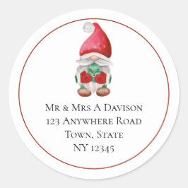 Kute kerstmis naam retouradres Klassiek Ronde Sticker