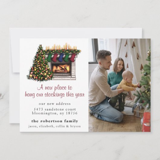 Kute kerstmis nieuwe startfoto aankondiging (Voorkant)