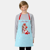 Kute kerstmis op Light Blue Schort (Gedragen)