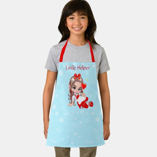 Kute kerstmis op Light Blue Schort (Insitu)