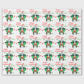 Kute Kerstmis Penguin Gepersonaliseerde Kinderen Cadeaupapier (Vlak)