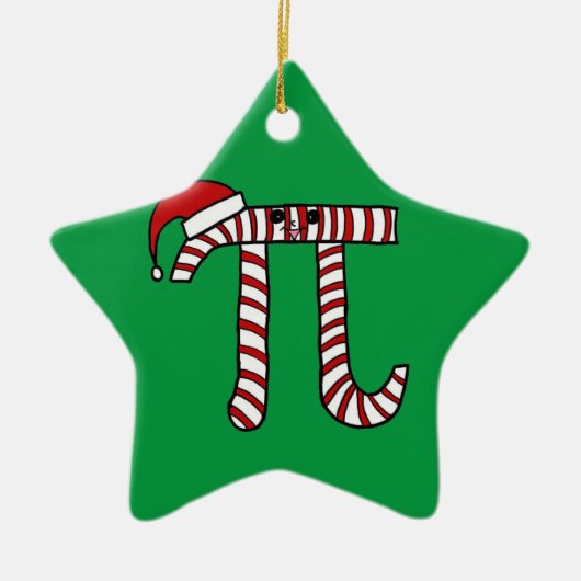 Kute Kerstmis Pi Ornament (groene achtergrond) (Voorkant)