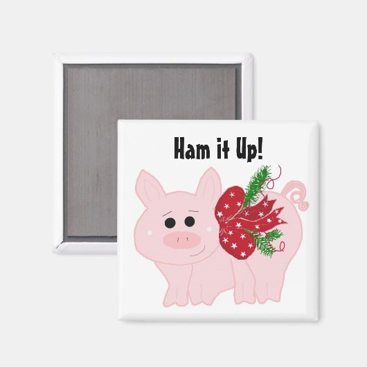 Kute Kerstmis-pik - Ham het omhoog! Magneet (Voorkant / Achterkant)