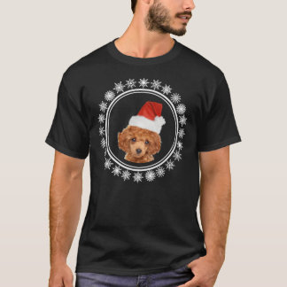 Kute Kerstmis, porseleinhond Miniatuur, Santa Hat T-shirt