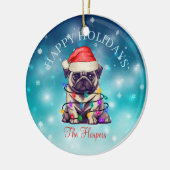 Kute kerstmis Prettige feestdagen Dog Pet Custom Keramisch Ornament (Links)