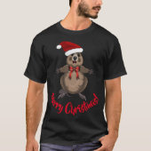 Kute Kerstmis Quokka die een kerstman en een boei  T-shirt (Voorkant)