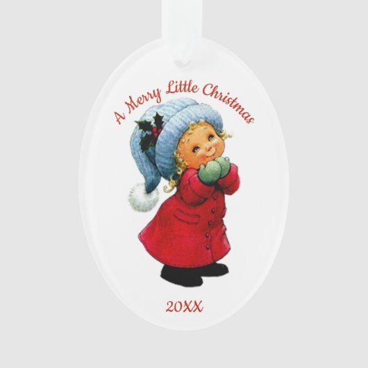 Kute kerstmis tot Joyful Face Acryllic Ornament (voorkant)