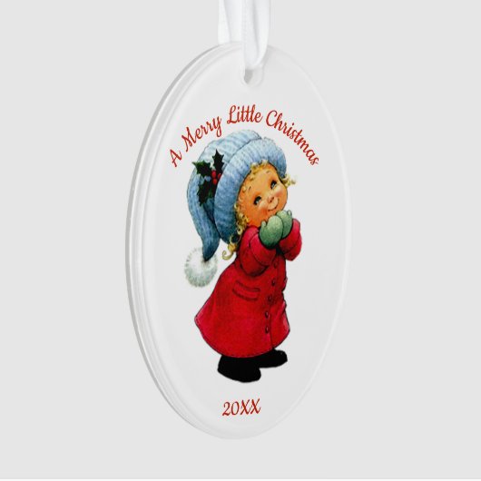 Kute kerstmis tot Joyful Face Acryllic Ornament (voorkant)