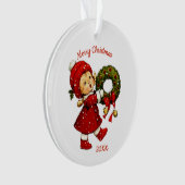 Kute kerstmis tot met groot acryl Ornament (voorkant)