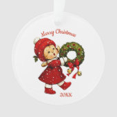 Kute kerstmis tot met groot acryl Ornament (voorkant)