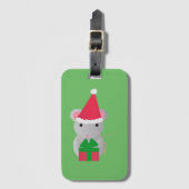 Kute kerstmuis bagagelabel (Voorkant (verticaal))