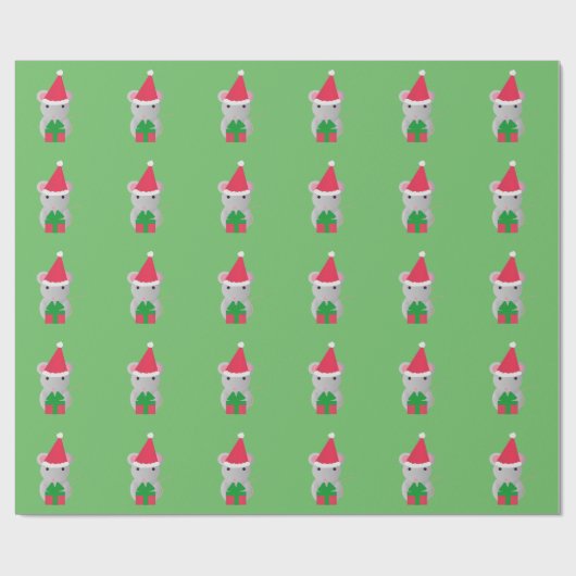 Kute kerstmuis cadeaupapier (Vlak)