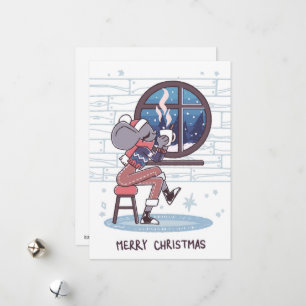 Kute kerstmuis feestdagenkaart