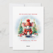 Kute kerstmuis feestdagenkaart (Achterkant)