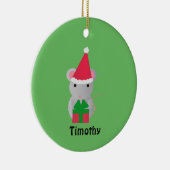 Kute kerstmuis keramisch ornament (Rechts)