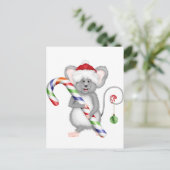Kute kerstmuis met Santa Hat Feestdagenkaart (Staand voorkant)