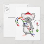 Kute kerstmuis met Santa Hat Feestdagenkaart (Voorkant / Achterkant)
