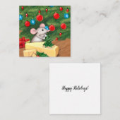 Kute kerstmuis notitiekaartje (Voorkant / Achterkant)