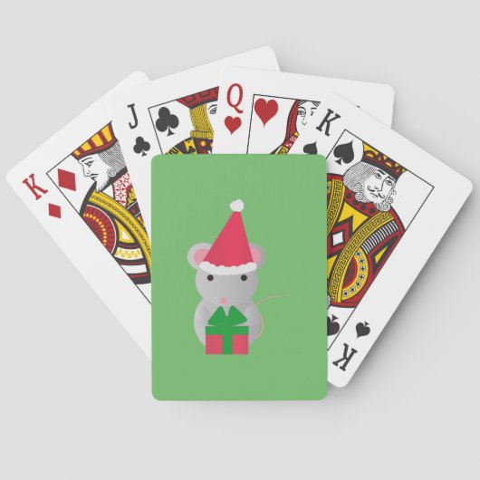Kute kerstmuis pokerkaarten (Achterkant)