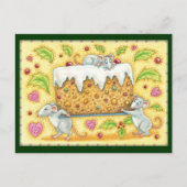 Kute kerstmuizen met een broekdessert feestdagenkaart (Voorkant)