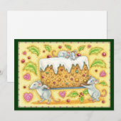 Kute kerstmuizen met een fruitdienblad feestdagenkaart (Voorkant / Achterkant)