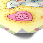 Kute kerstmuizen met een fruitdienblad poster (Hoek)