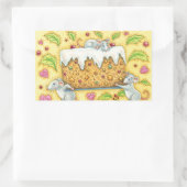 Kute kerstmuizen met een fruitdienblad rechthoekige sticker (Tas)